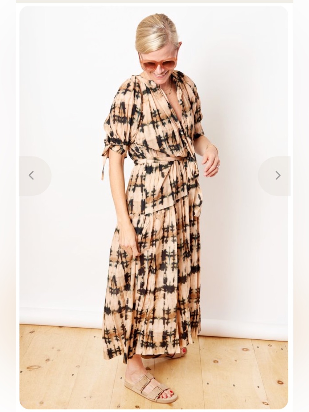 ULLA JOHNSON Selena Belted Printed Cotton-Blend Coverup Dress Desert Tie Dye S